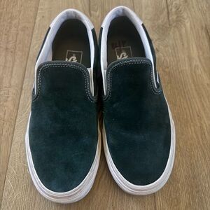 Vans Slip-On 59 'Jungle Green' Suede Sneakers Women Size 7.5